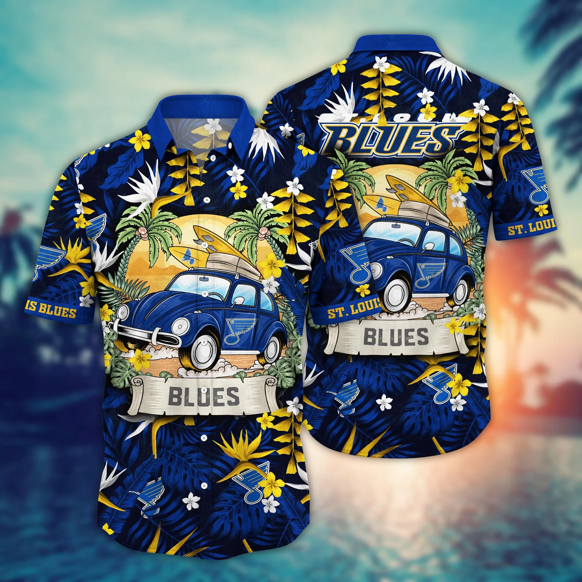 St. Louis Blues Nhl Hawaiian Shirt Pool Partiestime Aloha Shirt