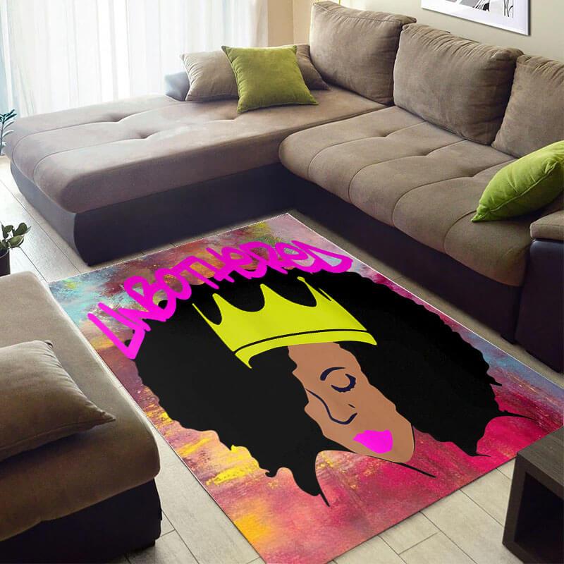 Trendy African Area Rug Pretty African Style Melanin Woman Queen African Design Floor Carpet African Inspired Home Decor WBG4169