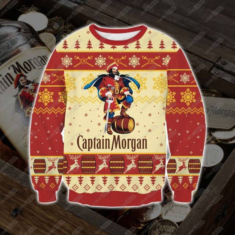 Captain Morgan 3D Print Ugly Christmas Sweatshirt