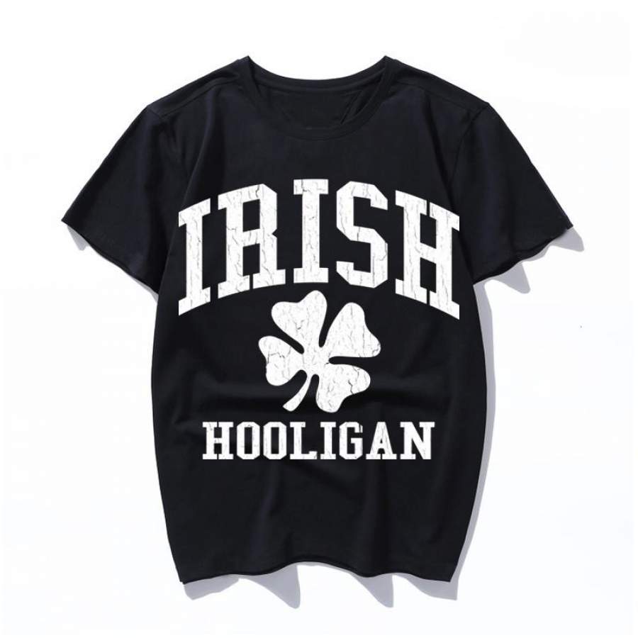 irish hooligan vintage distressed look Harajuku cute letter print female T-shirt Ullzang fashion summer loose casual O-neck