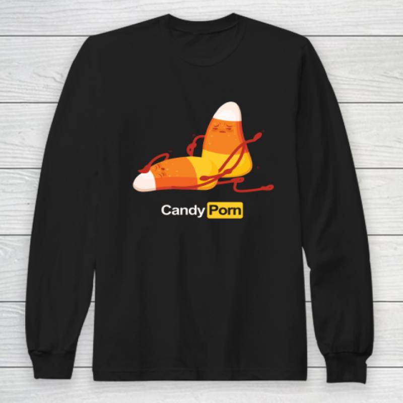 Candy Porn Corn Pun Porno Star Funny Halloween Costume Long Sleeve T-Shirt