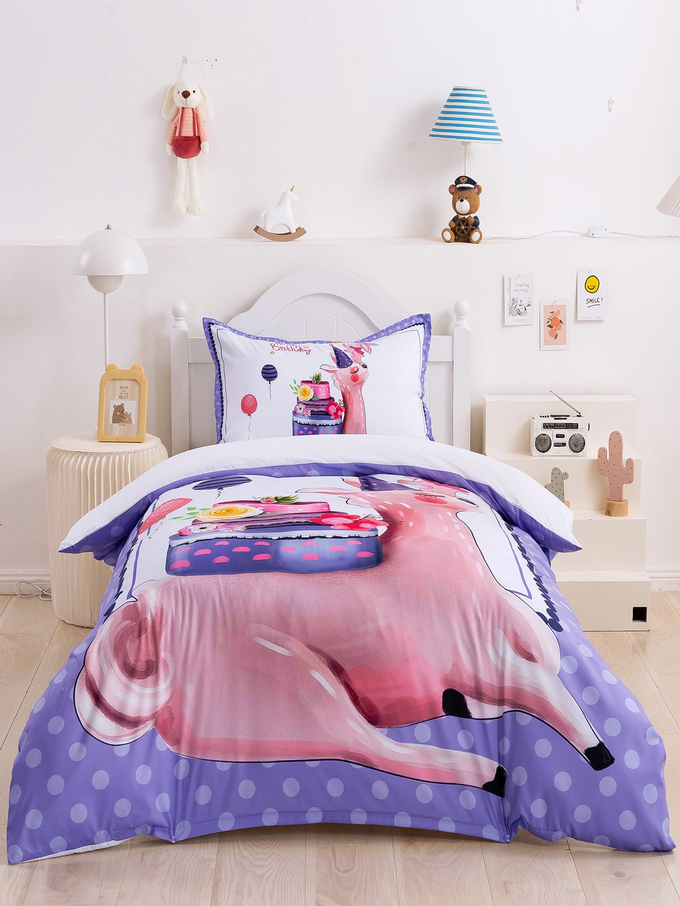 3D Cartoon Animal Alpaca Quilt Cover Set Bedding Set Duvet Cover Pillowcases 347