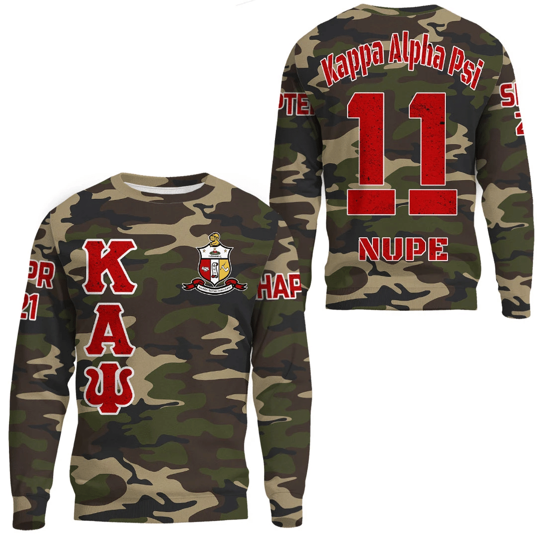 Wonderprint Sweatshirt Personalized Kappa Alpha Psi Camouflage Sweatshirts Lt10