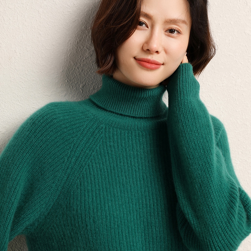 2022 Autumn Winter 100% Pure Cashmere Sweater Turtleneck Women’s High Quality Warm Female Loose Thicken Knitted Jumper alx