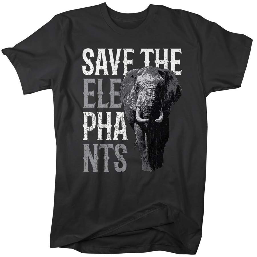 Men’s Elephant T Shirt Save The Elephants Shirt Pachyderm Shirts Grunge Elephant TShirt Hipster Shirts