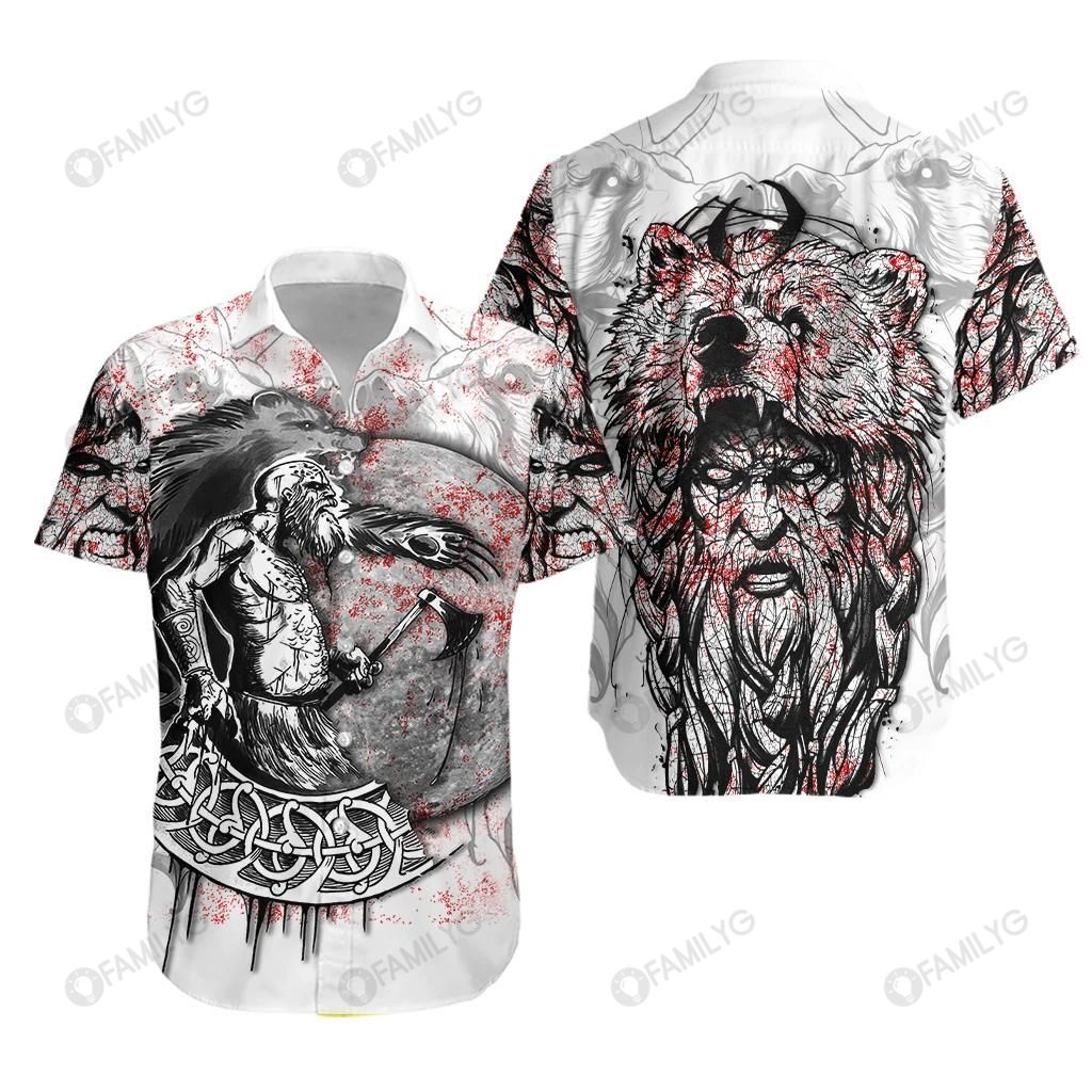 Viking Shirts – Nordic Viking Bear Warrior – Viking Hawaiian Shirt Summer Hawaiian For Men, Women, Couple