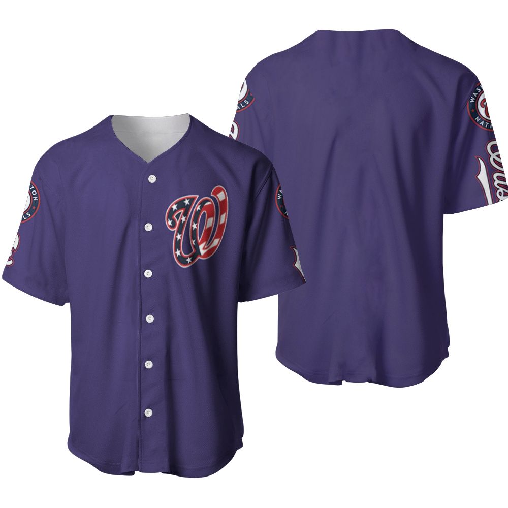 Washington Nationals 2020 MLB Blue Us Flag Baseball Jersey