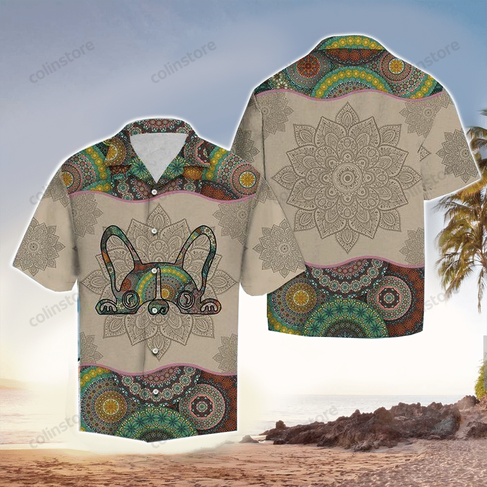 Beach Shirt Find French Bulldog Mandala Hawaii Aloha Ha67606