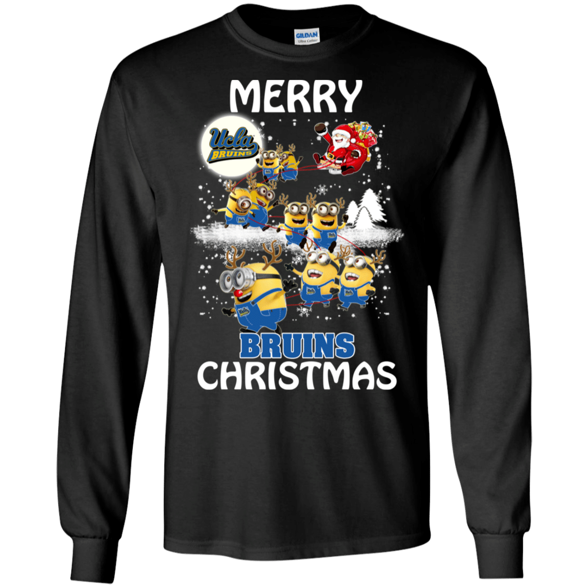 Buy Ucla Bruins Ugly Christmas Sweaters Minions Santa Claus Merry Christmas LS Cotton T-Shirt