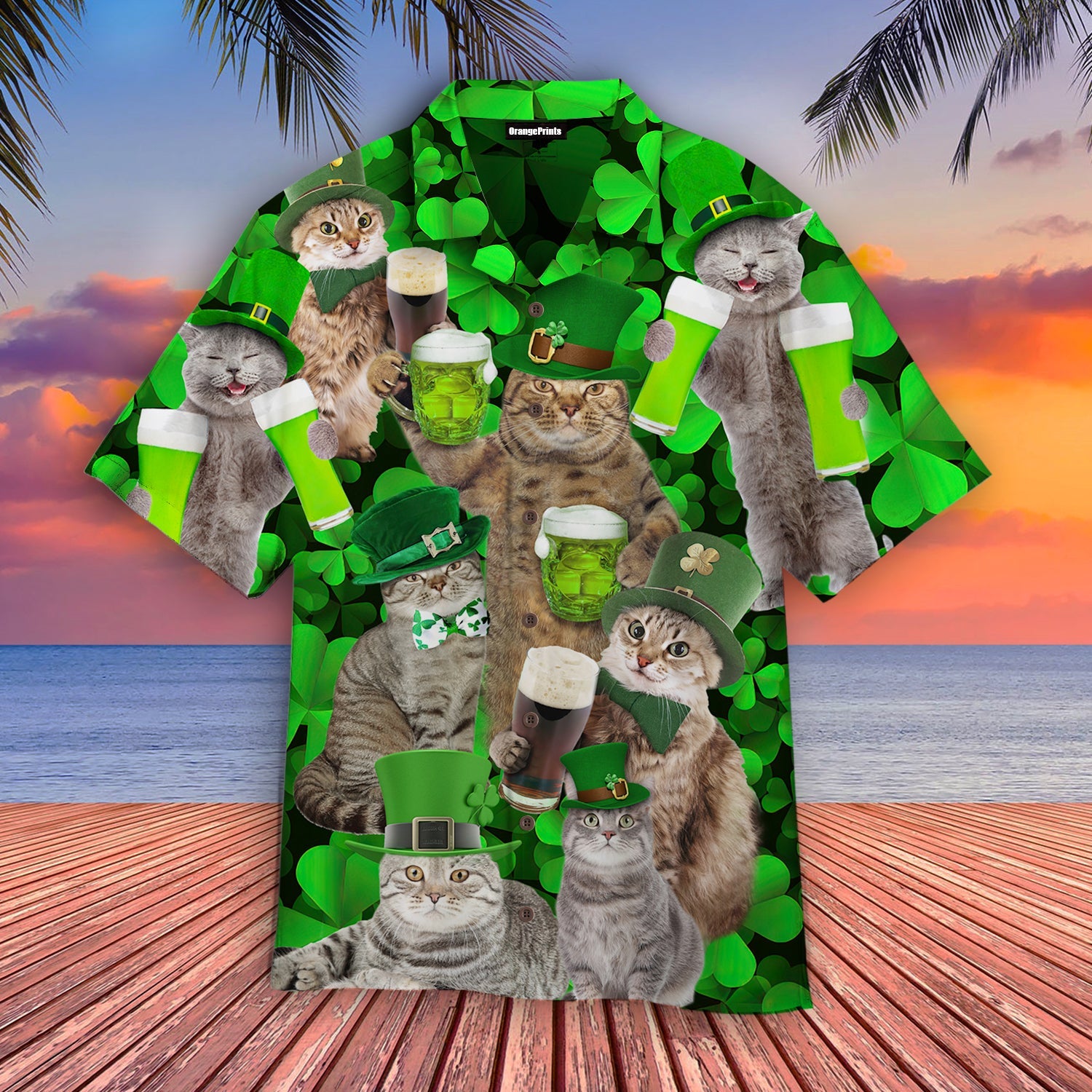 Happy Cats St Patricks Day Hawaii Shirt For Men Women Adult Ha29182