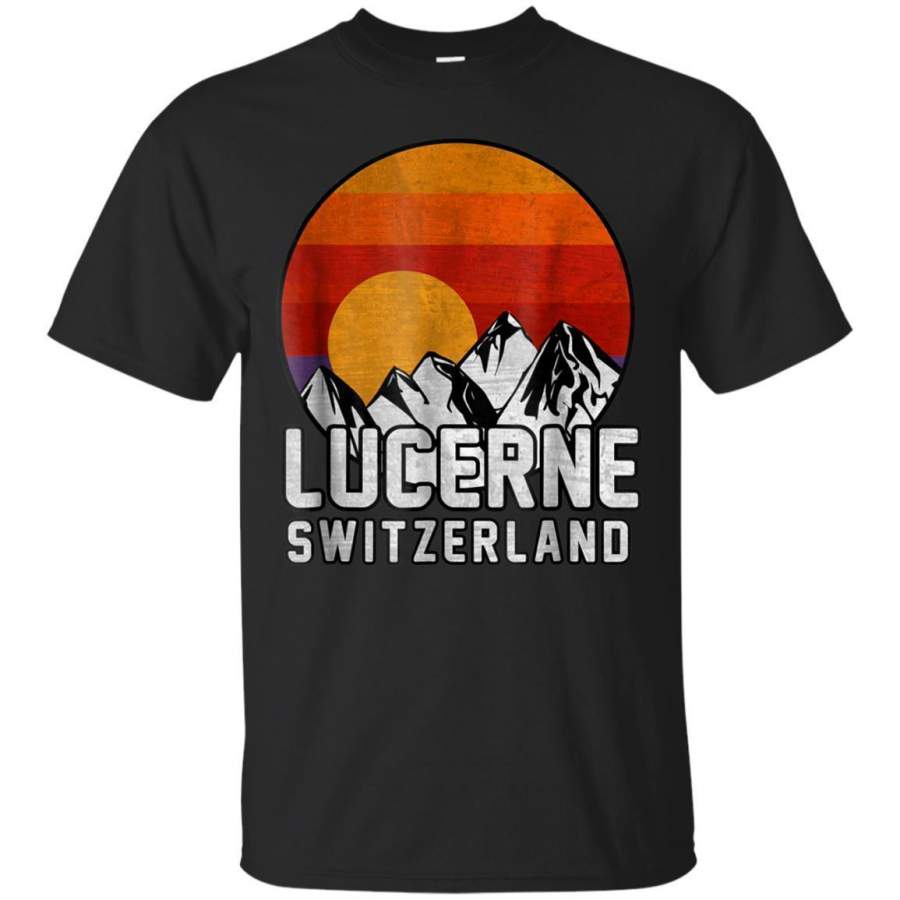 AGR Lucerne Switzerland Retro Mountain Sunset Tshirt Jaq T-shirt