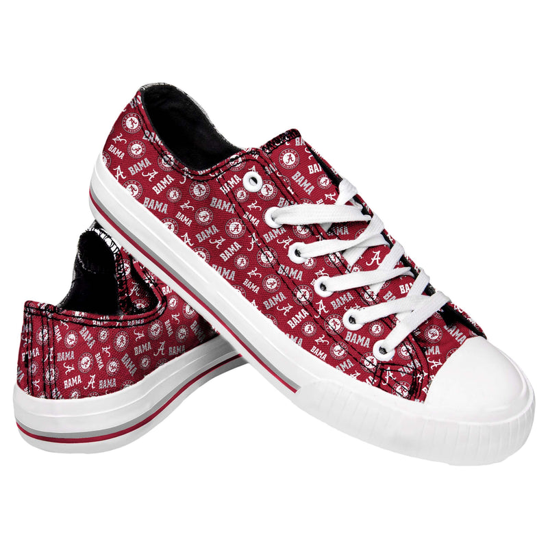 Alabama Crimson Tide NCAA Womens Original Low Top Repeat Print Canvas Shoes