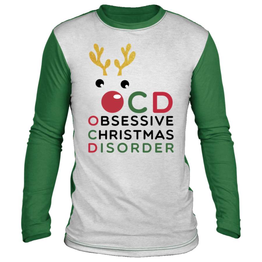 Ocd Obsessive Christmas Disorder Ugly Christmas Sweater Long Sleeve