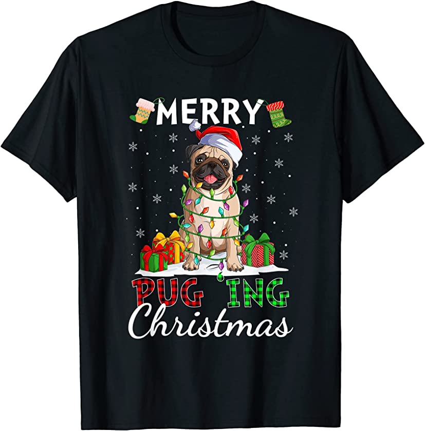 Merry Pugging Christmas Dog Santa Pug Puppy Xmas Boys Pugmas T-Shirt