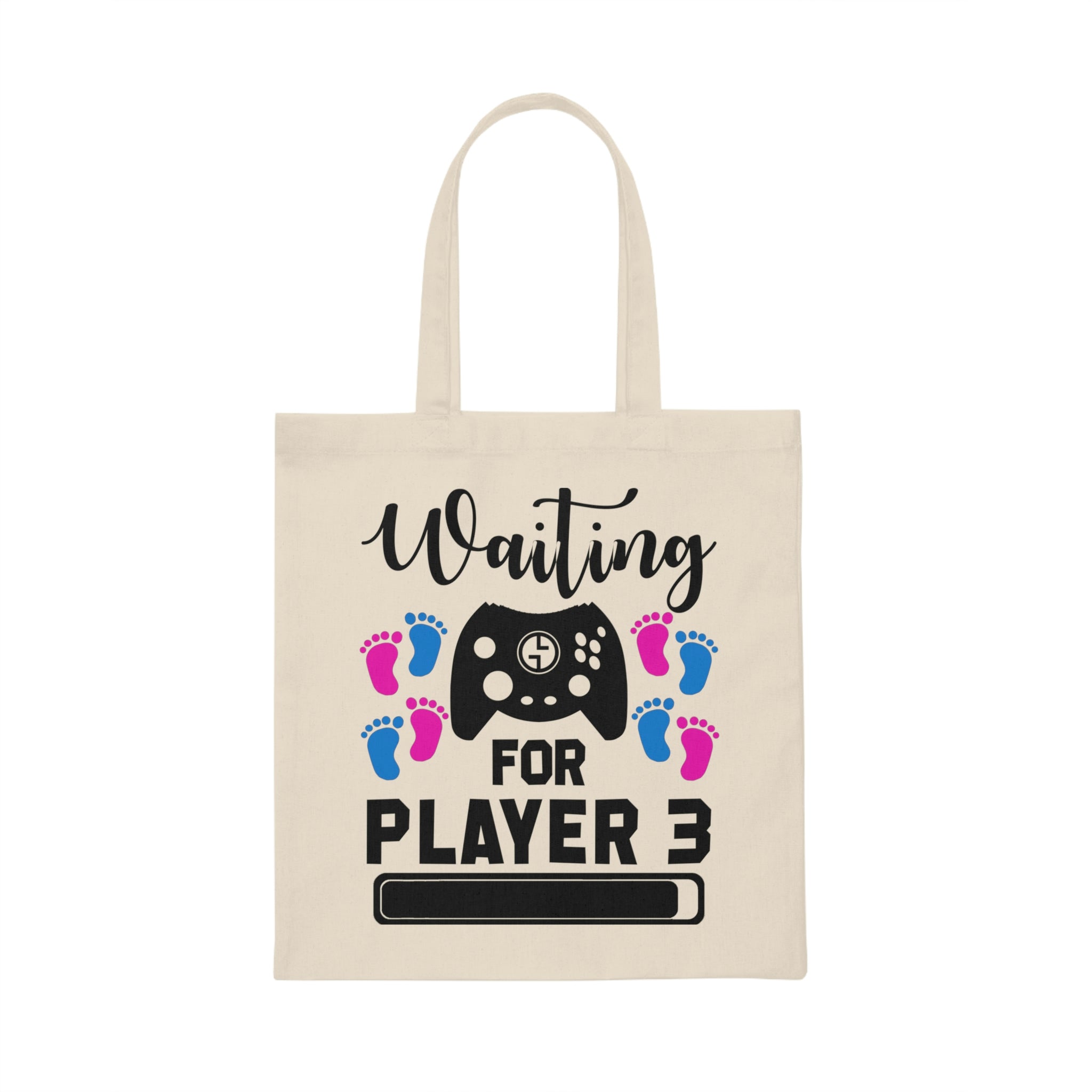 Waiting For Player Three Funny Maternity Shirt Canvas Tote Bag