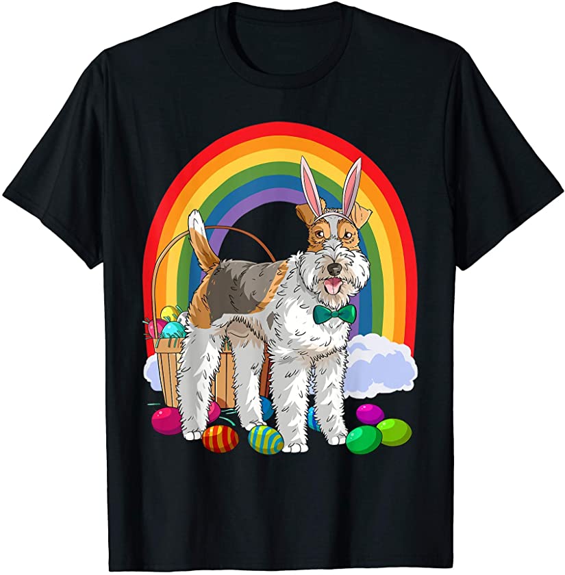 Wire Fox Terrier Easter Eggs Bunny Dog T-Shirt