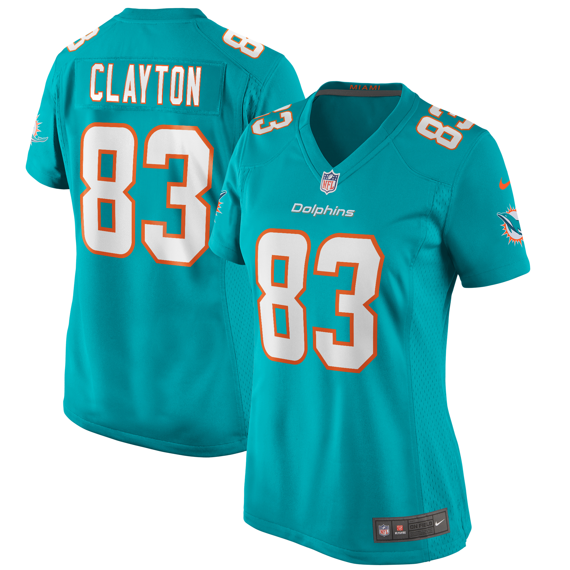 Mark Clayton Miami Dolphins Women's Game Retired Player Jersey – Aqua