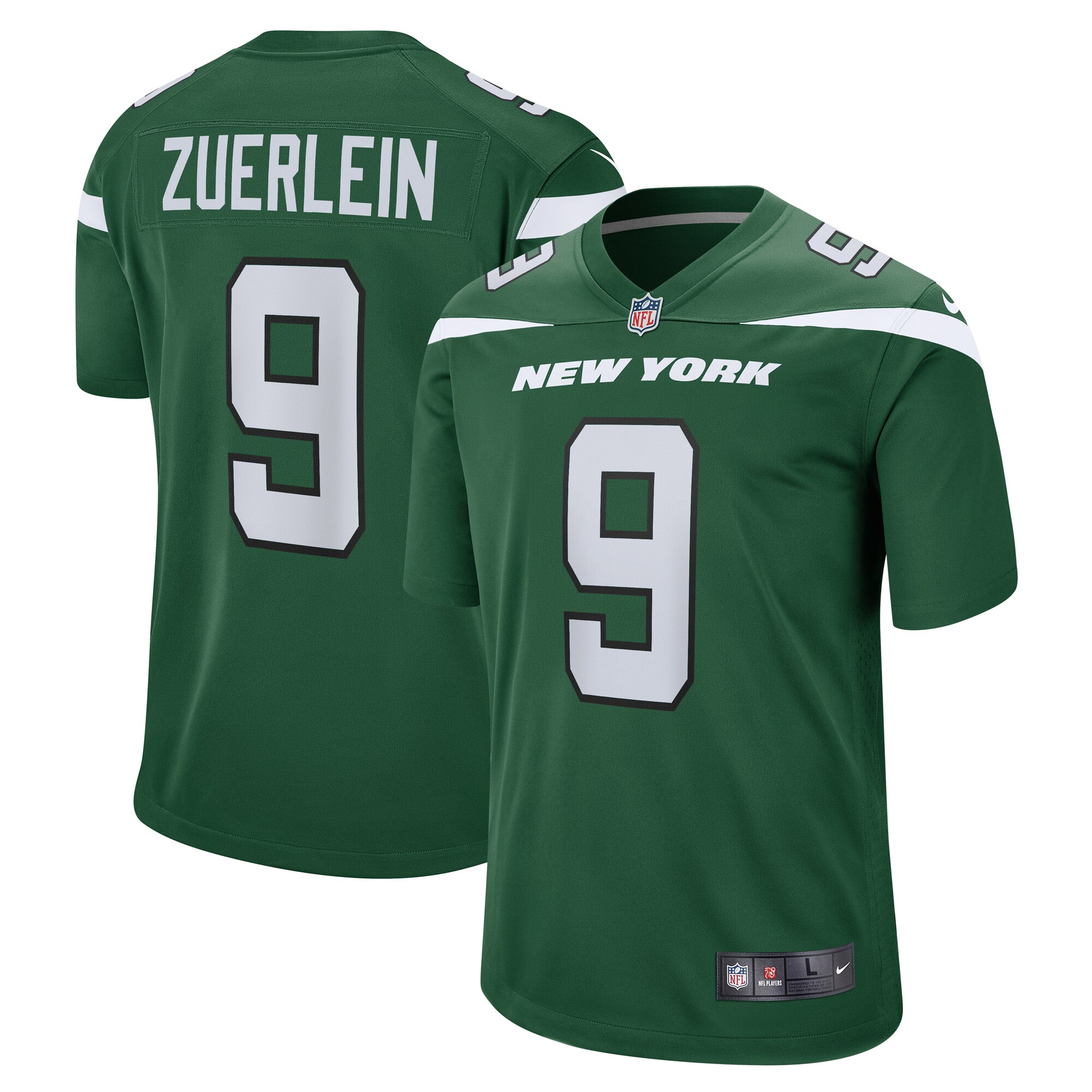 Men’s New York Jets Greg Zuerlein Gotham Green Team Game Jersey