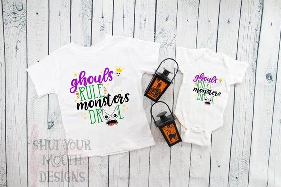 Kids Halloween Shirt Monster Shirt Ghost Shirt Ghouls Rule Girl Halloween Shirt Baby Girl Halloween Toddler Halloween Funny Halloween Shirt