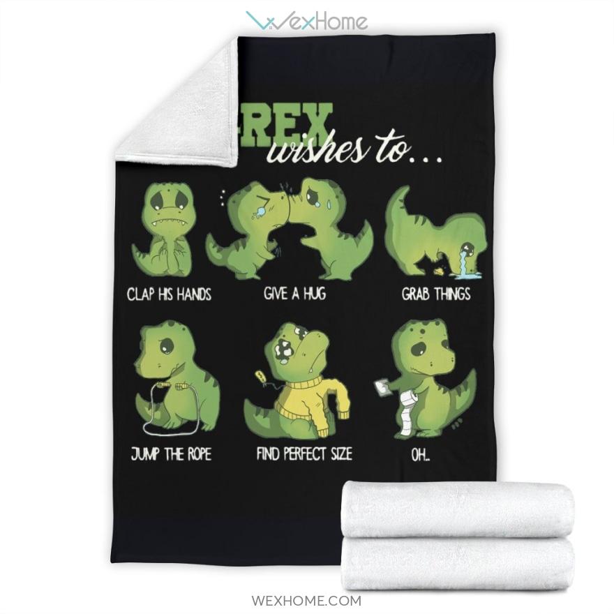 Cute T-Rex Emotions Premium Blanket