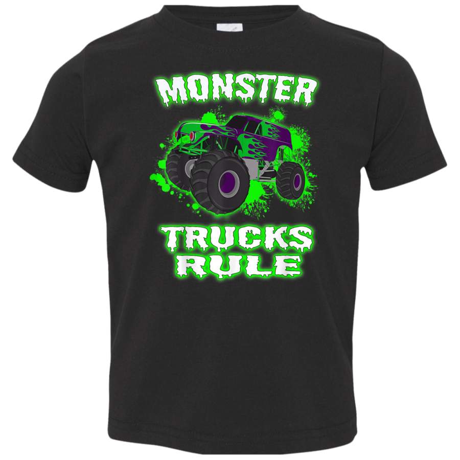 Awesome Monster Trucks Rule for Adults Youth and Toddlers TShirt 3321 Rabbit Skins Toddler Jersey T-Shirt