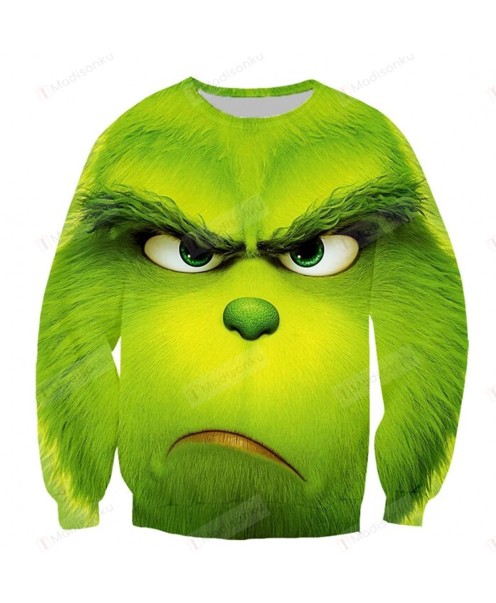 Cartoon Little Green Man For Unisex Ugly Christmas Sweater, All Over Print Sweatshirt