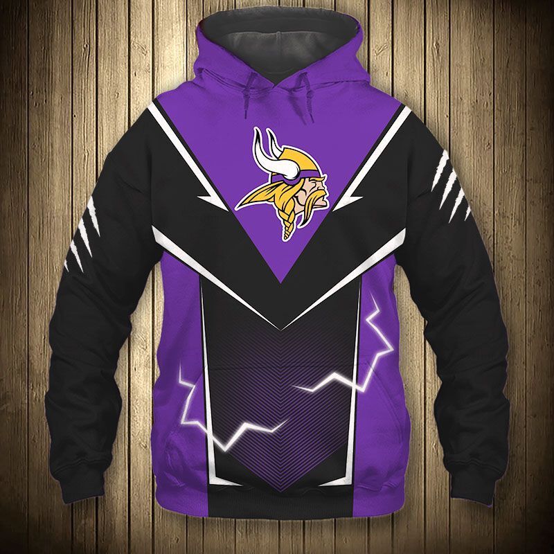 Minnesota Vikings Hoodie Lightning Graphic Gift For Men