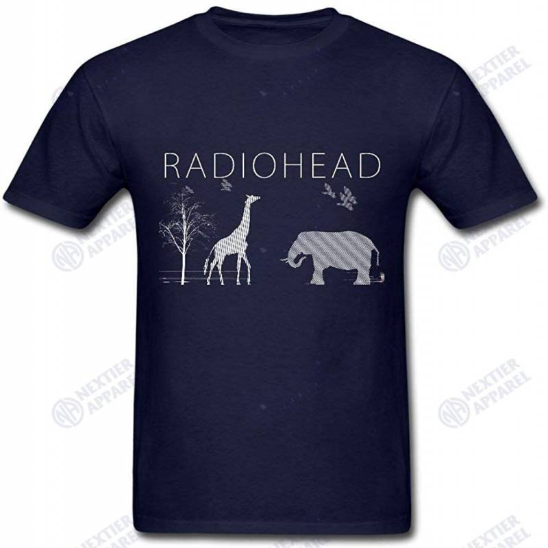 Men Radiohead Elephant Andgiraffe Poster T Shirt