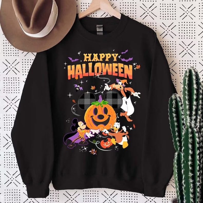 Disney Halloween Sweatshirt, Halloween Disney Boo Sweatshirt, Mickey Halloween, Funny Halloween, Disney Pumpkin Sweatshirt , Halloween Shirts - Kittyband Fashion