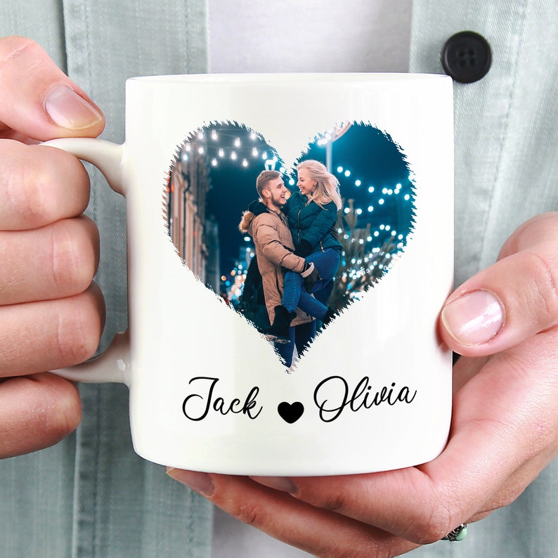Valentines Day Coffee Mug, Valentines Day Gift, Personalized Photo Mug, Customize Photo Mug, Gift For Boyfriend, Custom Photo Couple Mug