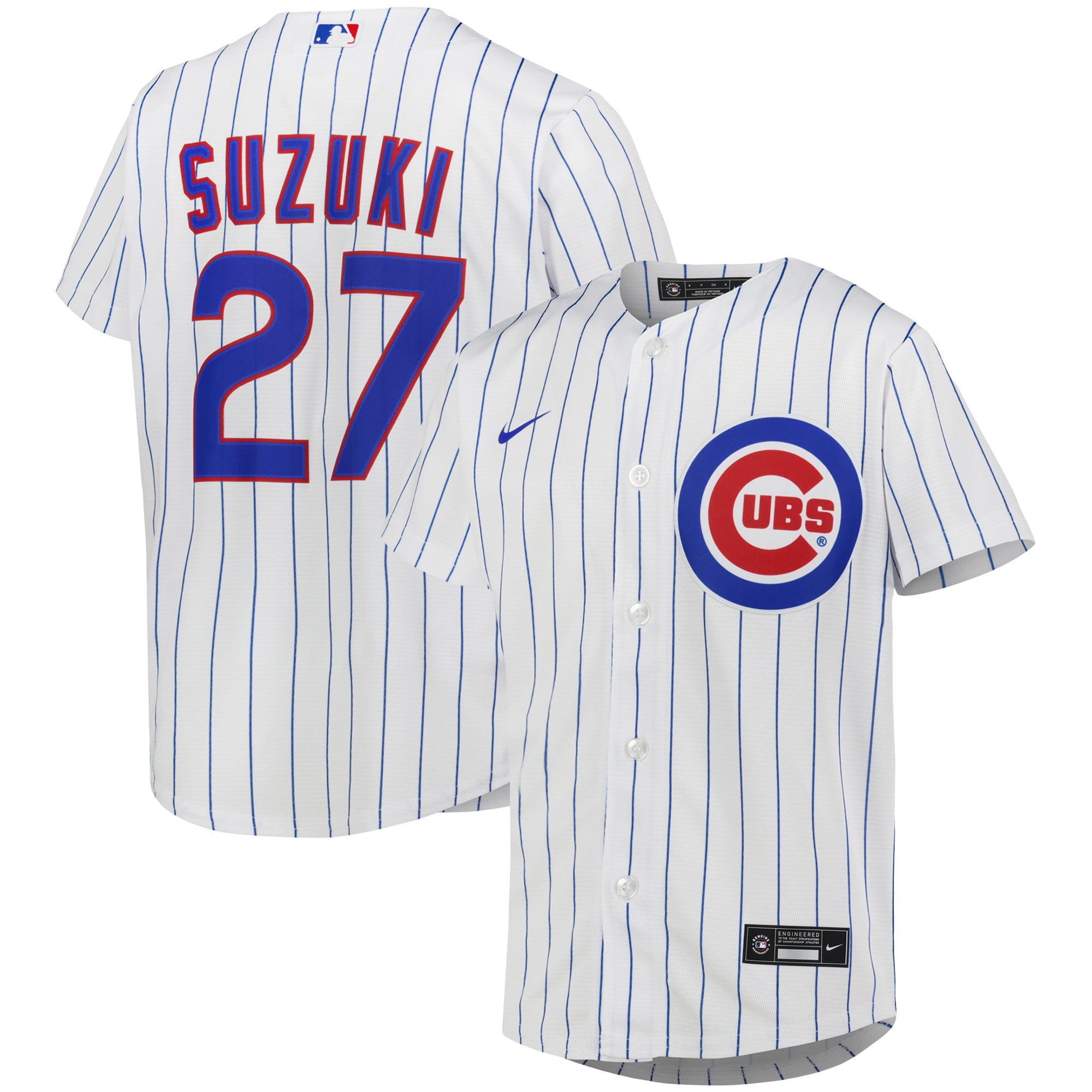 Seiya Suzuki Chicago Cubs Youth Alternate Replica Player Jersey – White