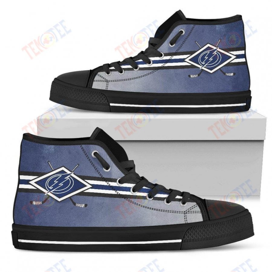 Mens Womens Tampa Bay Lightning High Top Shoes Double Stick Check Shoes TMT310