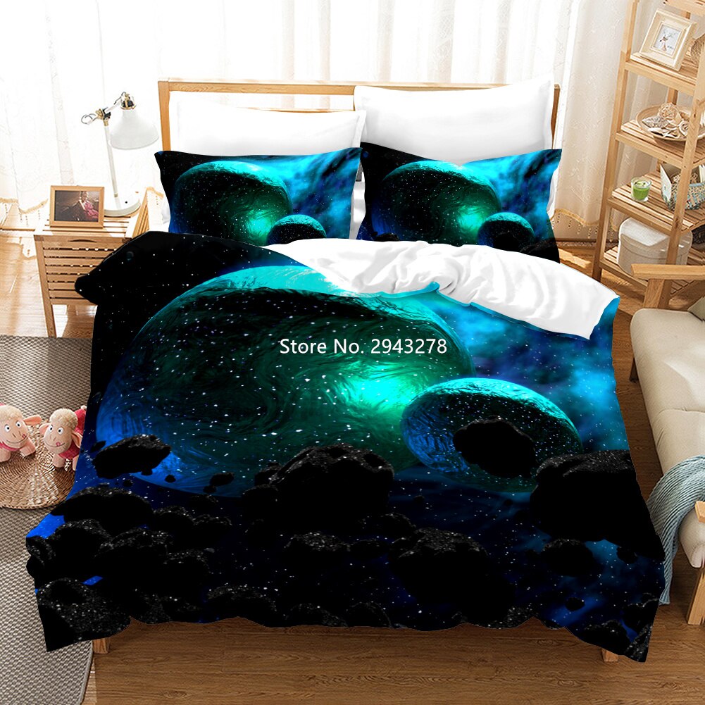 3D Printed Fantastic Star Series Bedclothes Colorful Printed Home Furnishing S And Pillowcases Deluxe Full Size Home Decor Duvet Covers Bedding Set