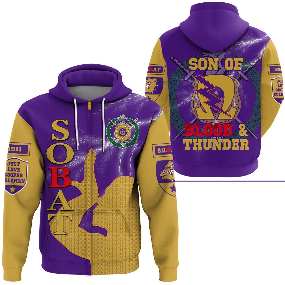 Fraternity Hoodie – Omega Psi Phi S.O.B.A.T Zip Hoodie