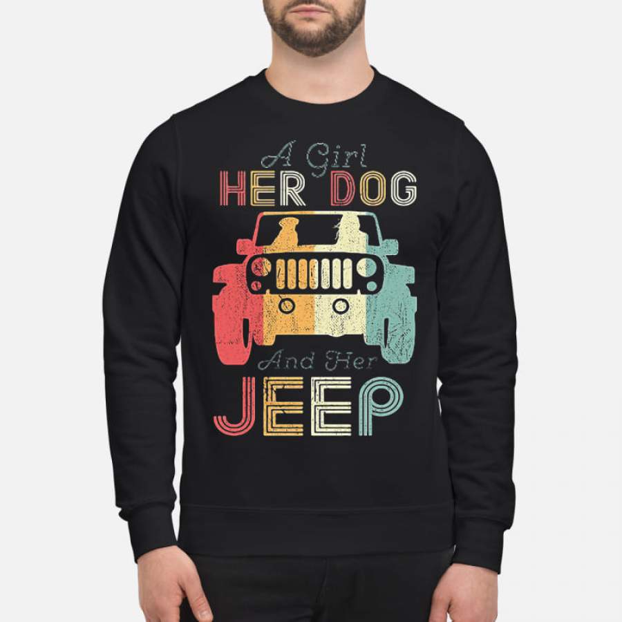 A Girl Her Dog And Her Jeep Sweatshirt Lt11