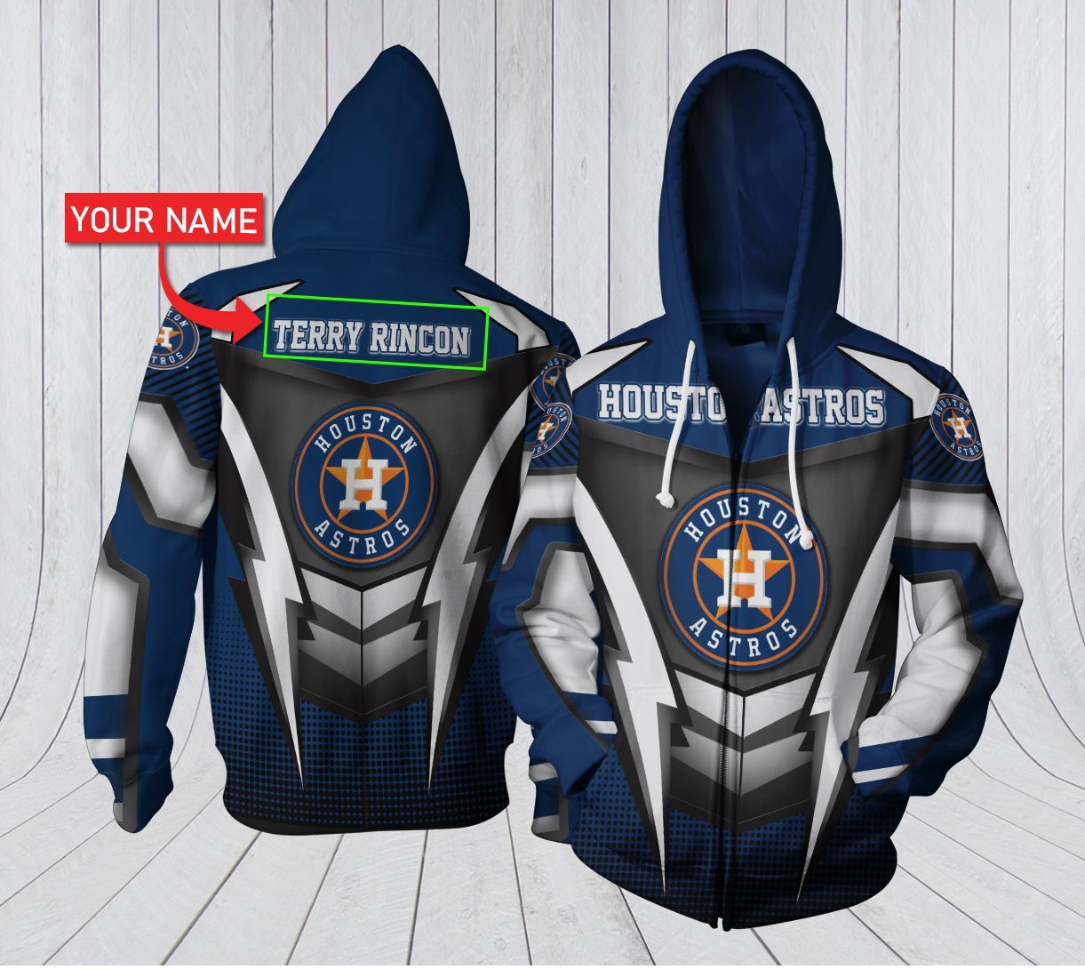 HA3D07CT0123 Houston Astros 3D Clothing Personalized