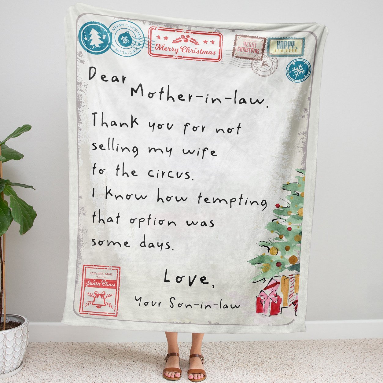 Thank You For Not Selling My Wife To The Circus, Fleece Blanket – Quilt Blanket, Mother’S Day Gift From Son In Law, Meaningful Mother’S Day Gift, Home Decor Bedding Couch Sofa Soft And Comfy Cozy