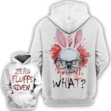 Skull Rabbit Zerp Fluffs Given Halloween White 3D All-Over Print Unisex Hoodie