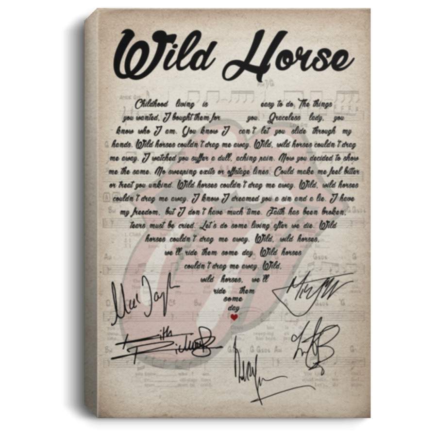 Wild Horse Lyric The Rolling Stones Canvas Poster VA04