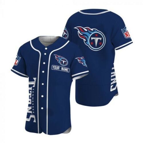 Tennessee Titans Mens Custom Name All Over Printed Baseball Jersey For Fans