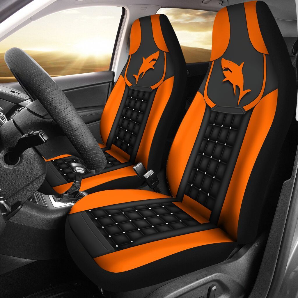 11Cnvocean – Shark Orange Car Seat Covers