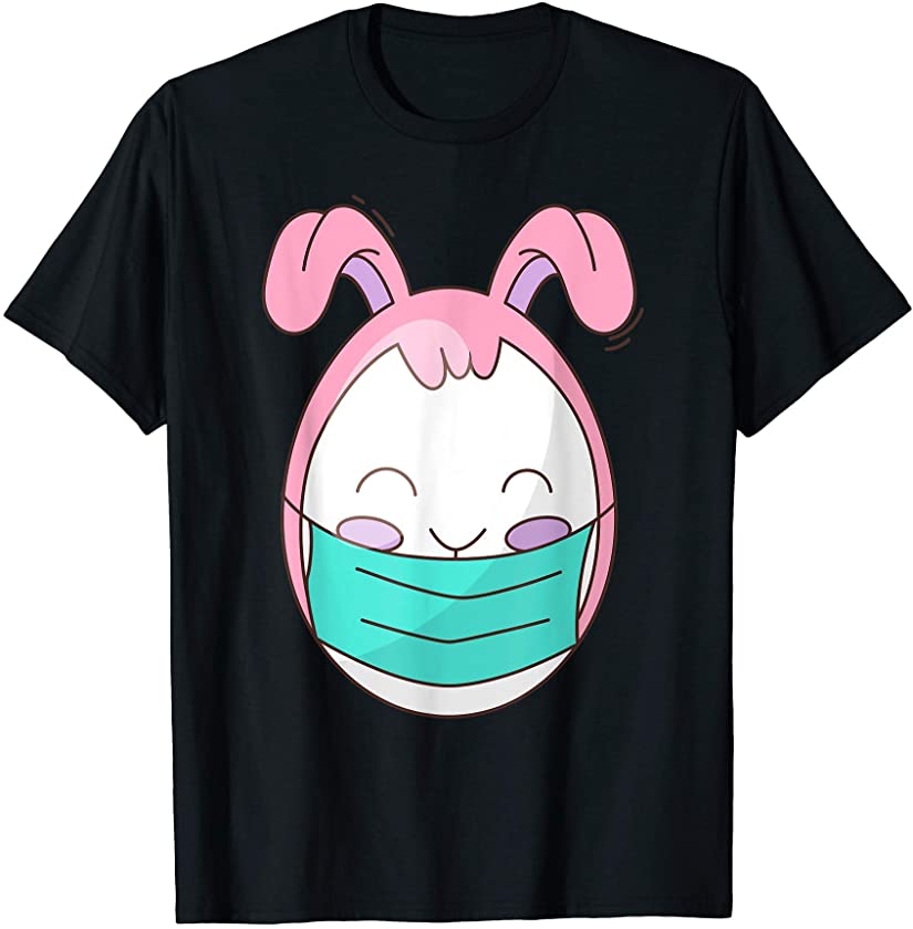 Artsy Easter Egg Bunny with Mask Happy Easter Day T-Shirt