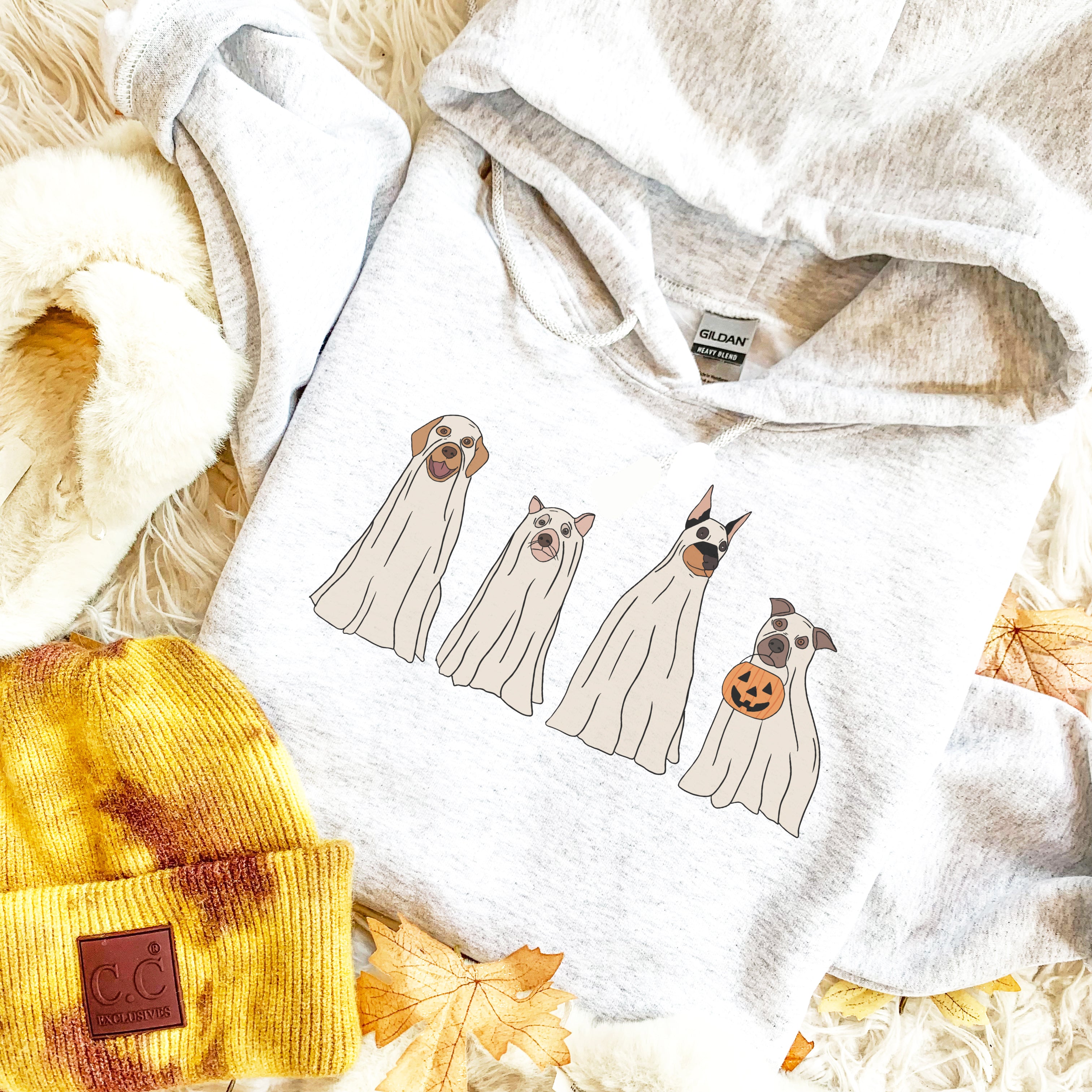 Halloween Ghost Dog Mom Sweatshirt
