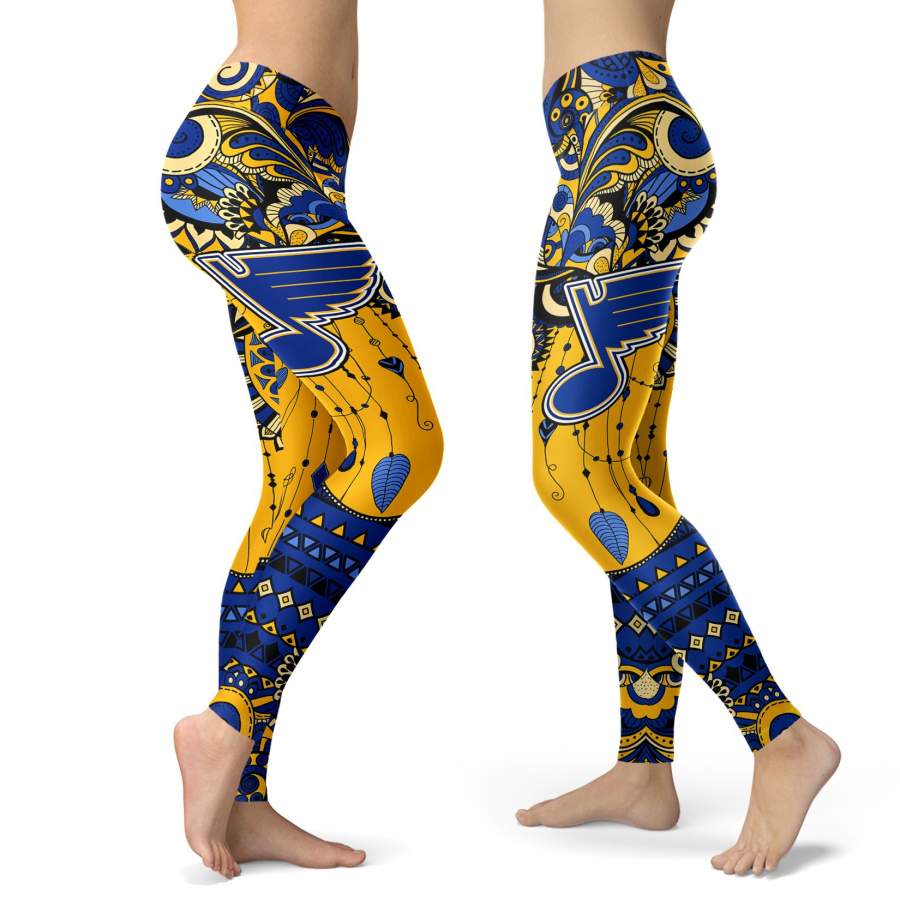 Boho St. Louis Blues Leggings With Fantastic Art