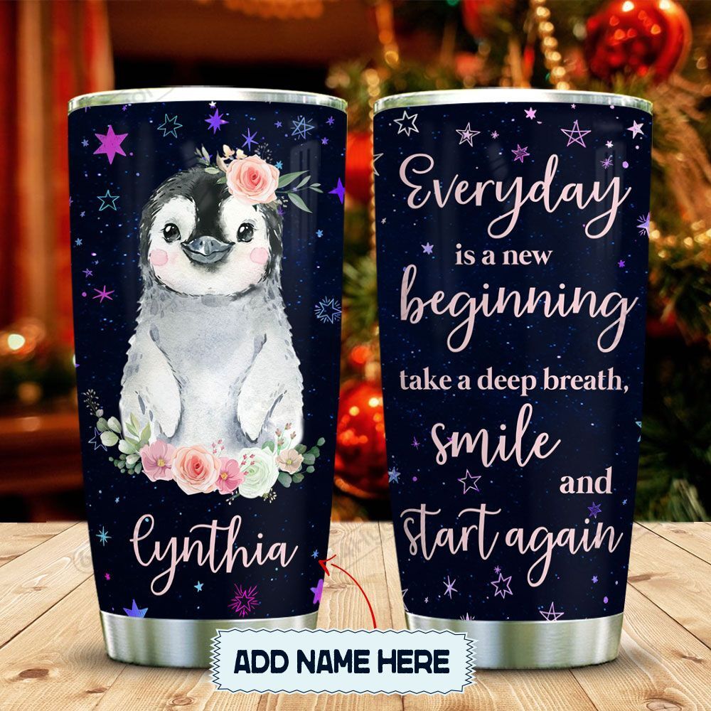 Happy Penguin Personalized Kd2 Mal0601010Z  Stainless Steel Tumbler Travel Customize Name, Text, Number, Image