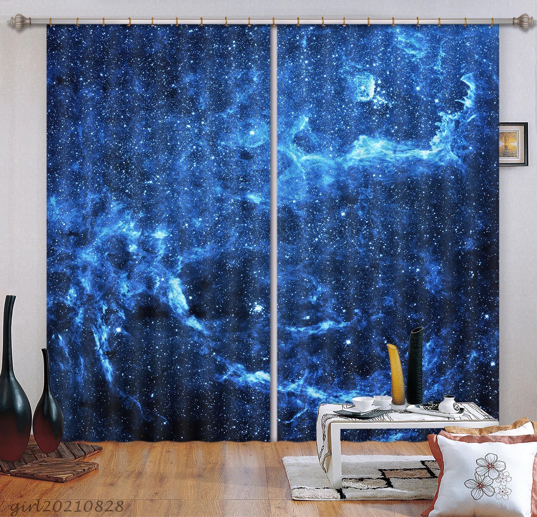 3D Blue Starry Sky Curtains And Drapes Lqh 120 - PoshmarkStore