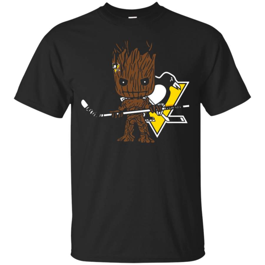 AGR Groot I Am Ice Hockey Player Team Pittsburgh Penguins T-Shirt