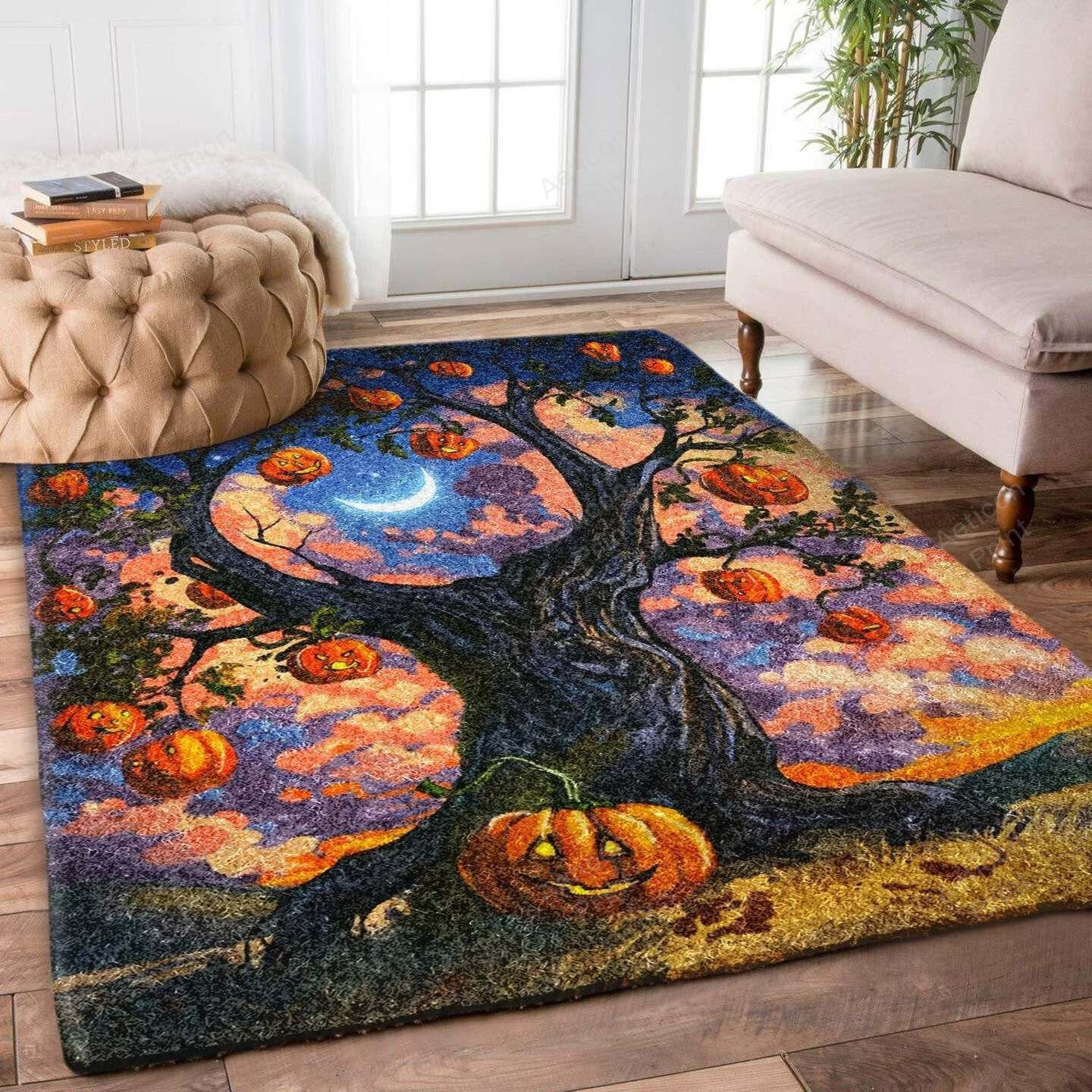 Halloween Pumpkin Funny Ghost Witch Area Rug Carpet Vintage Home Decor Gift Idea Carpet