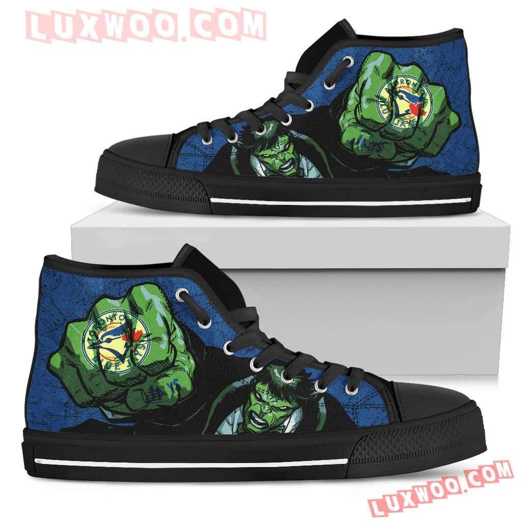 Hulk Punch Toronto Blue Jays High Top Shoes Sport Sneakers