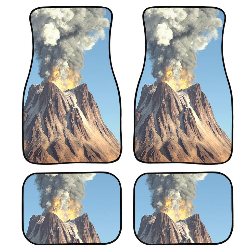 Volcanic Mountain Print Front And Back Car Floor Mats, Front Car Mat